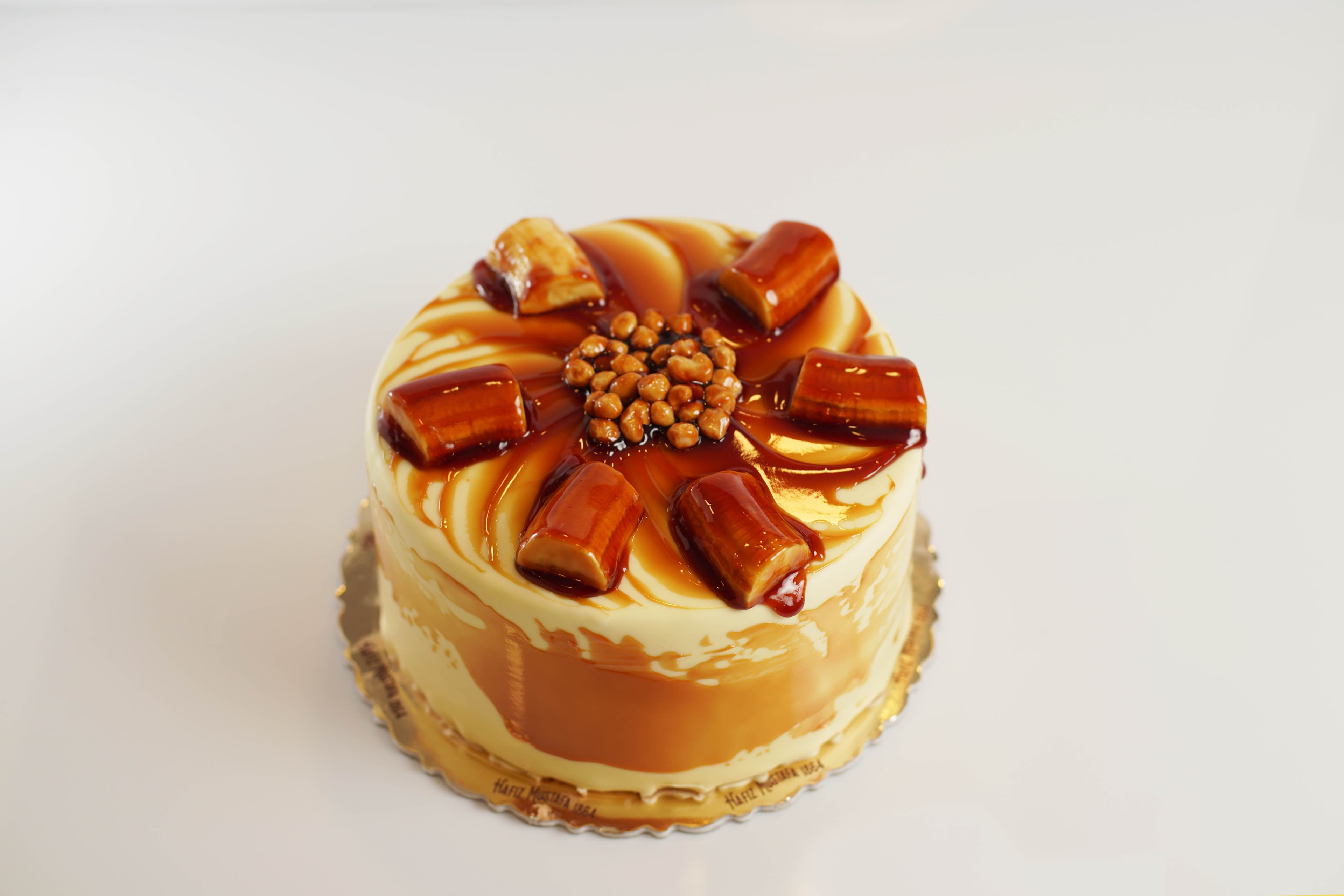 Hazelnut Banana Caramel Cake